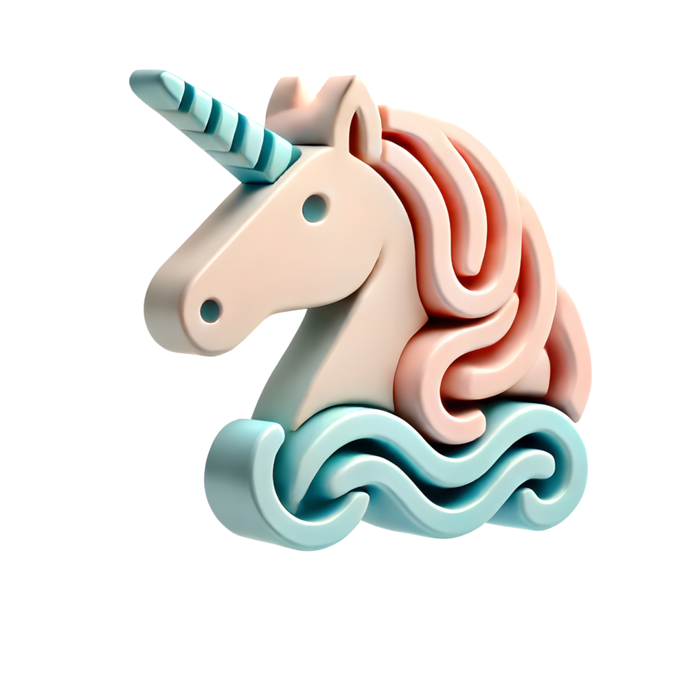 unicorn head mythology and fantasy 3d icon illustration png