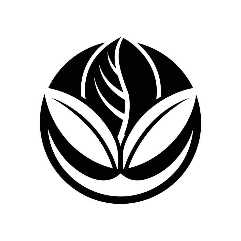 seed silhouette logo icon design black and white vector
