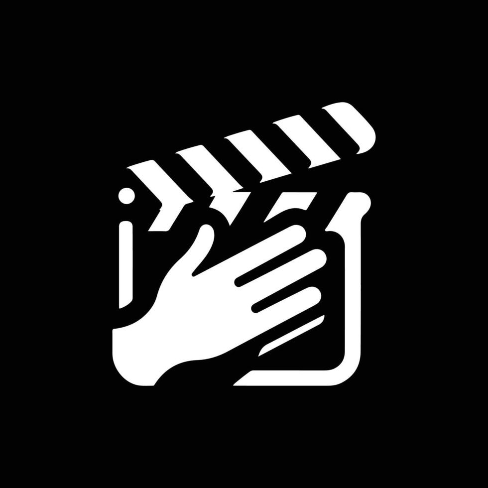 hand silhouette logo icon design clack and white vector