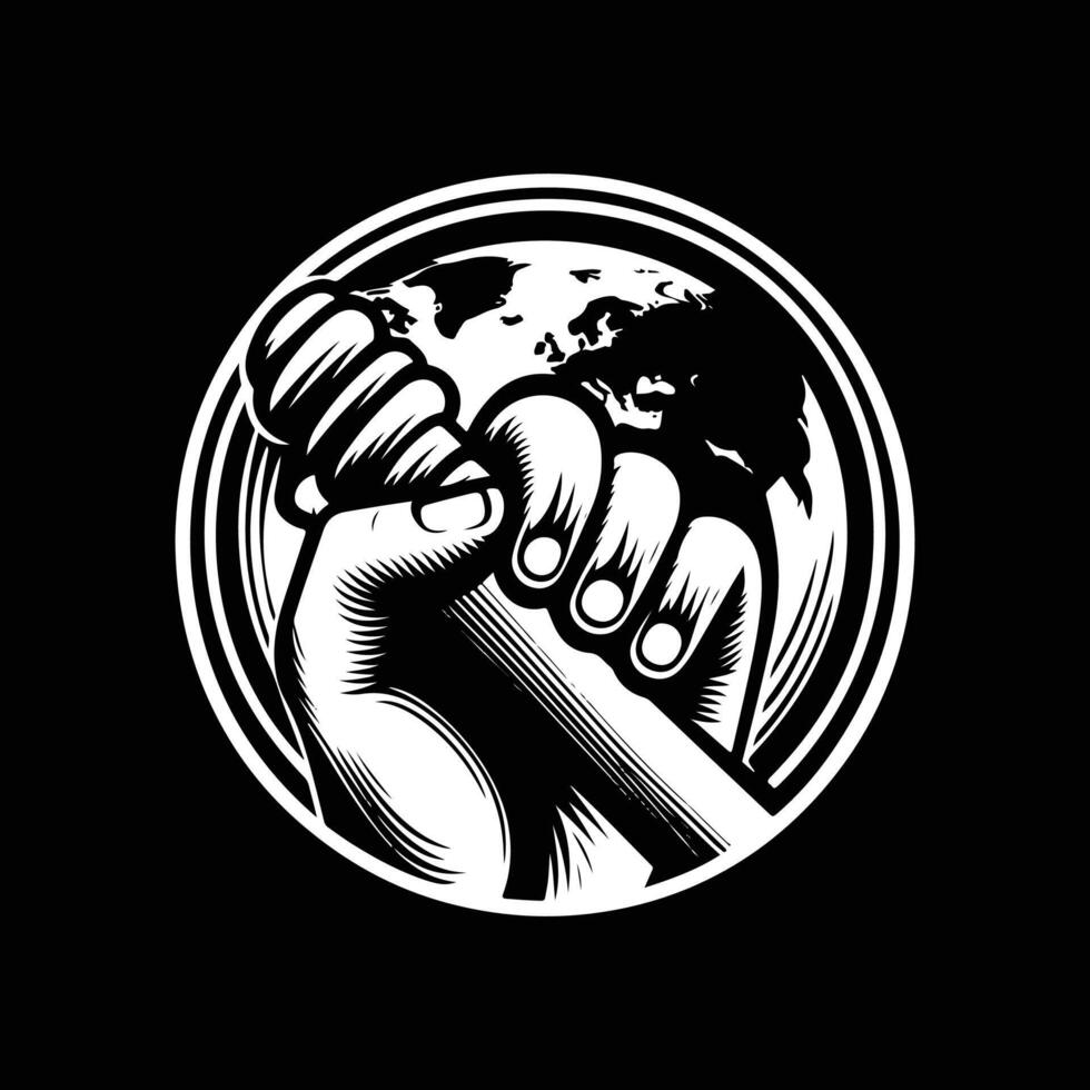 hand silhouette logo icon design template black and white vector