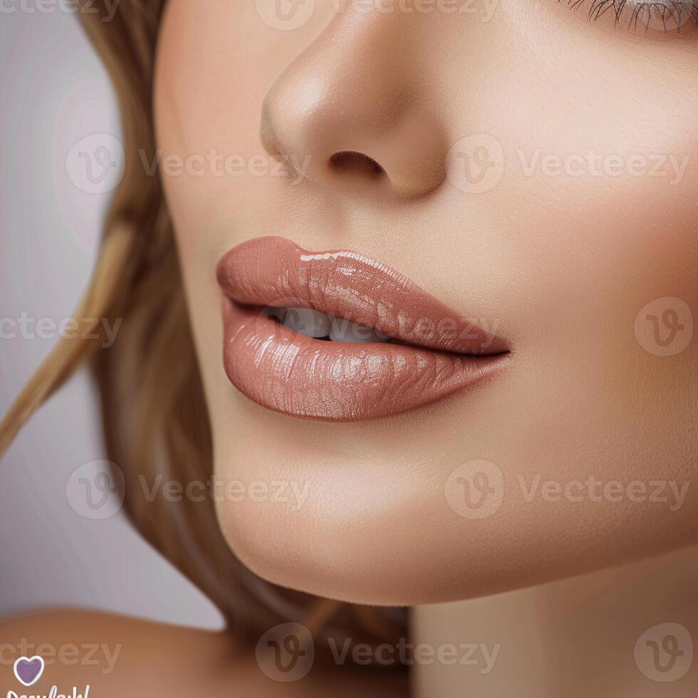 beautiful woman perfect lips photo