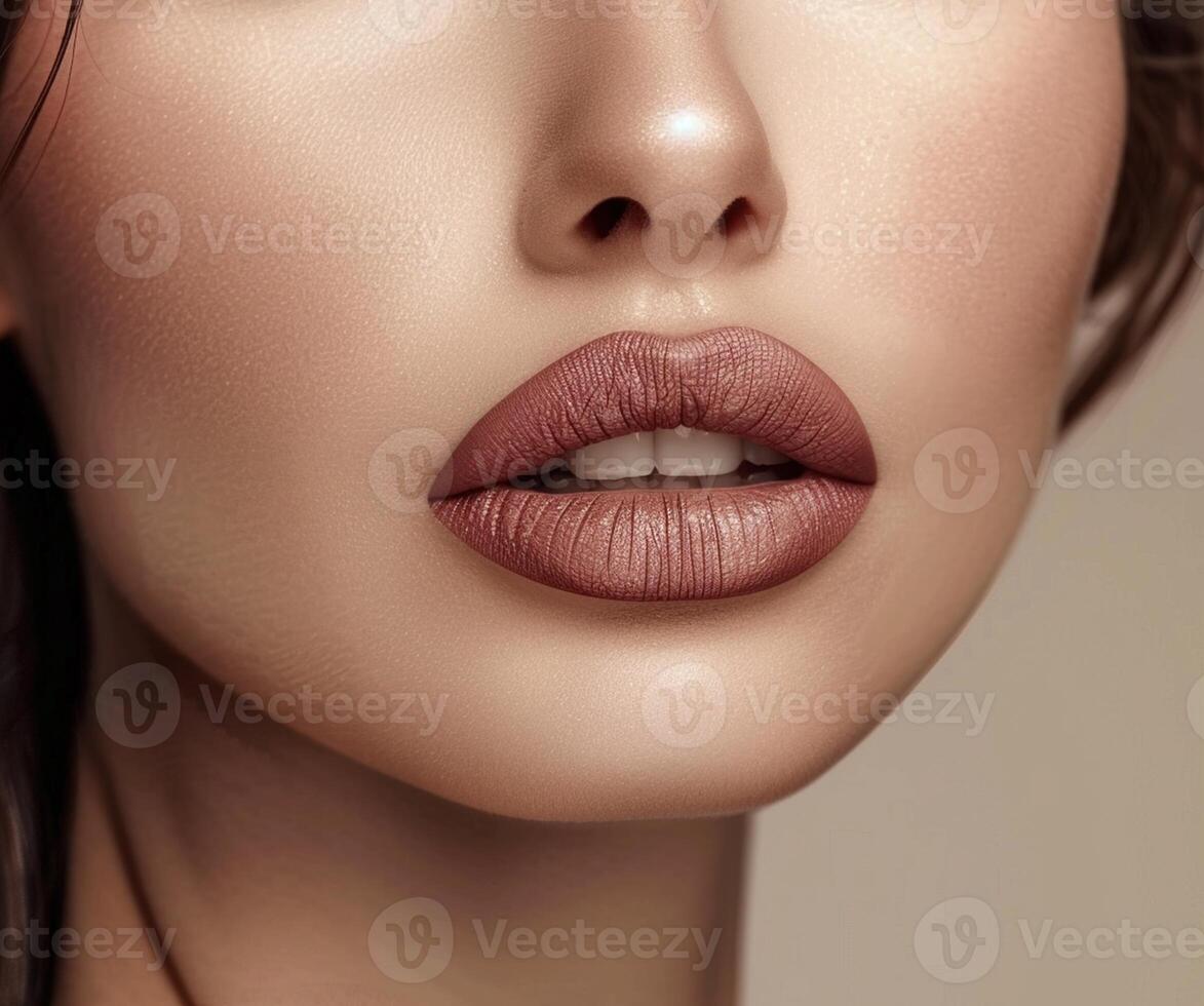 beautiful woman perfect lips photo