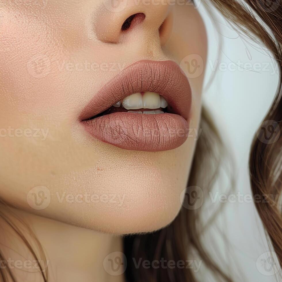 beautiful woman perfect lips photo