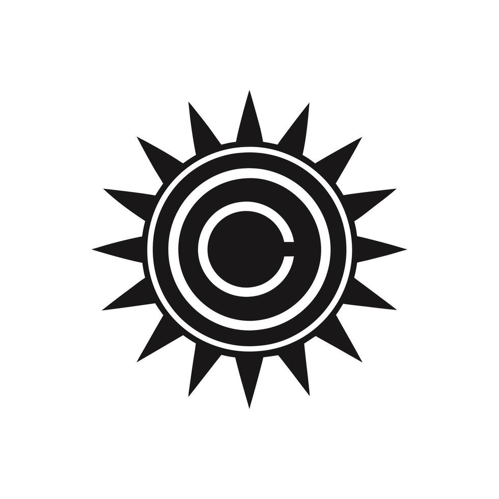 the sun silhouette logo design vector