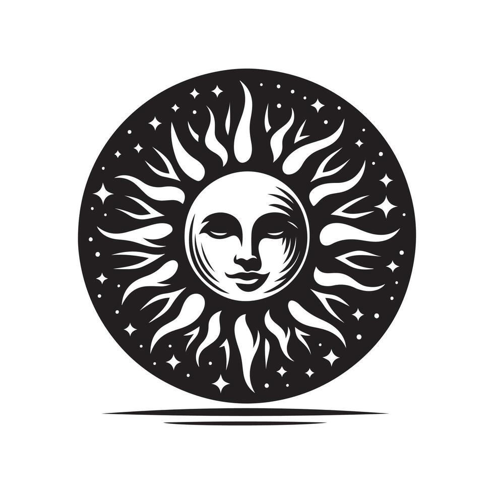 the sun silhouette logo design vector