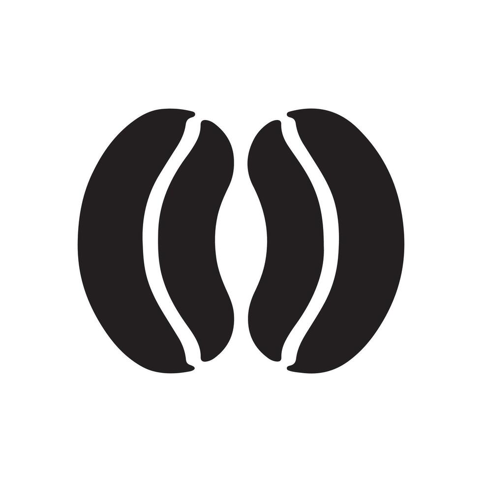 coffee beans silhouette icon logo design black and white vector