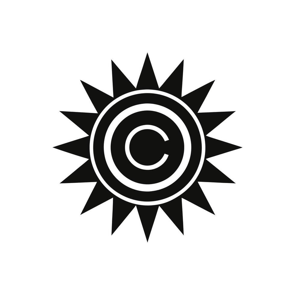 the sun silhouette logo design vector