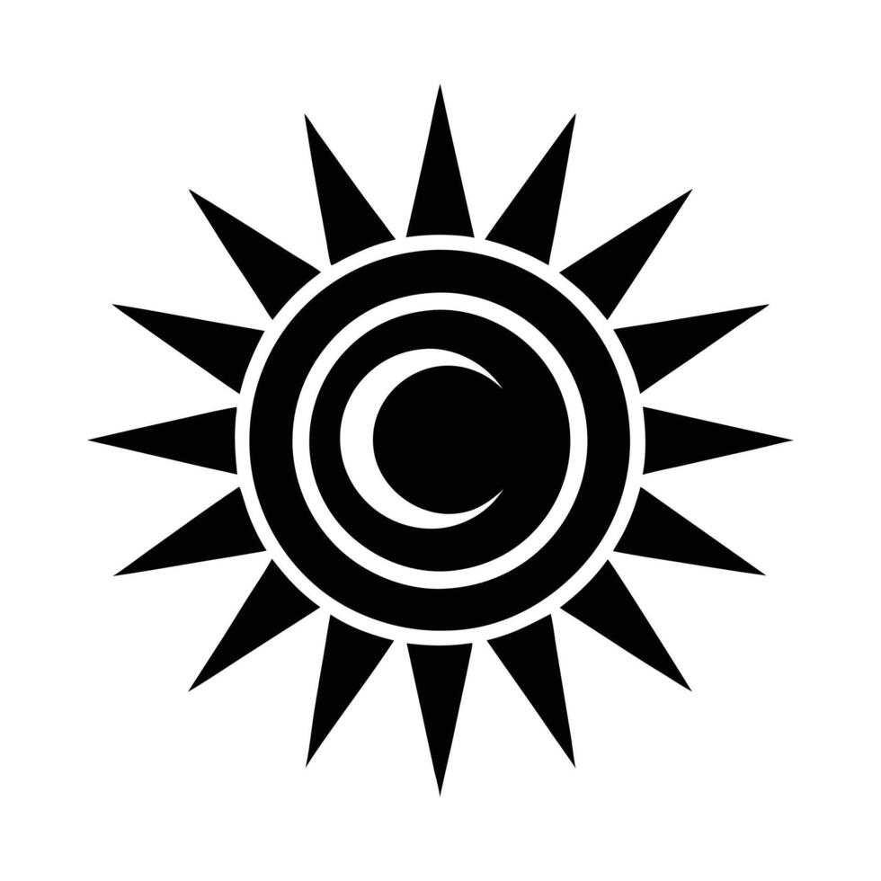 the sun silhouette logo design vector