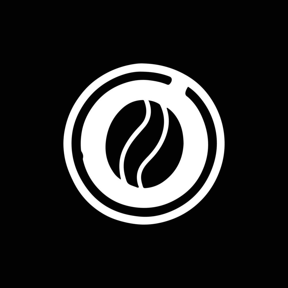 coffee beans silhouette icon logo design black and white vector