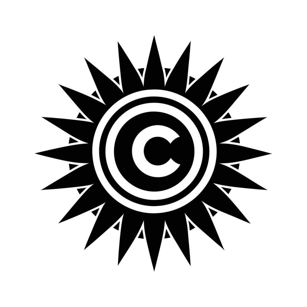 the sun silhouette logo design vector
