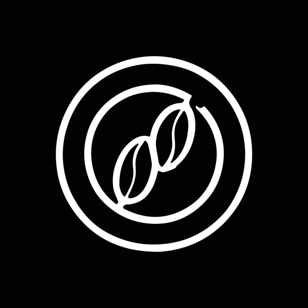 coffee beans silhouette icon logo design black and white vector