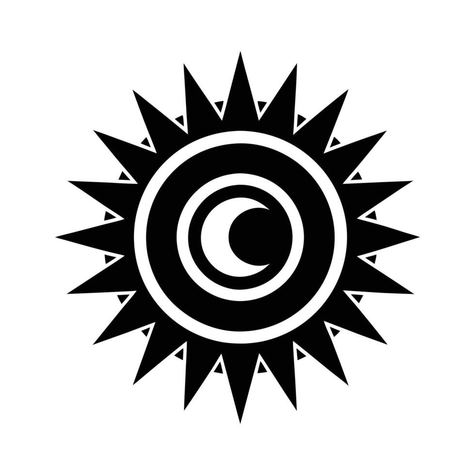 the sun silhouette logo design vector