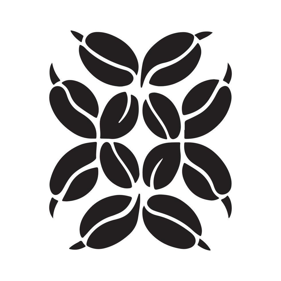 coffee beans silhouette icon logo design black and white vector