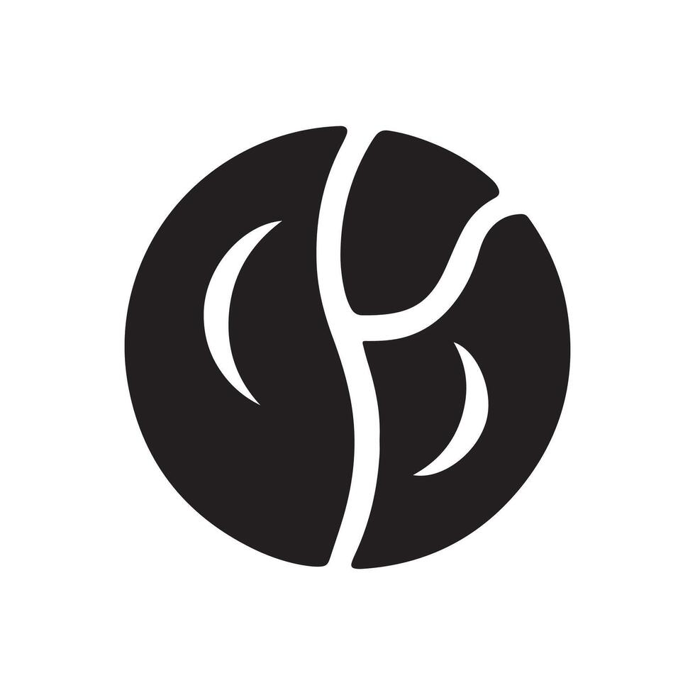 coffee beans silhouette icon logo design black and white vector