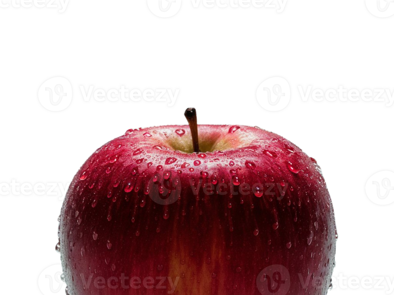 red apple with water droplets on it png