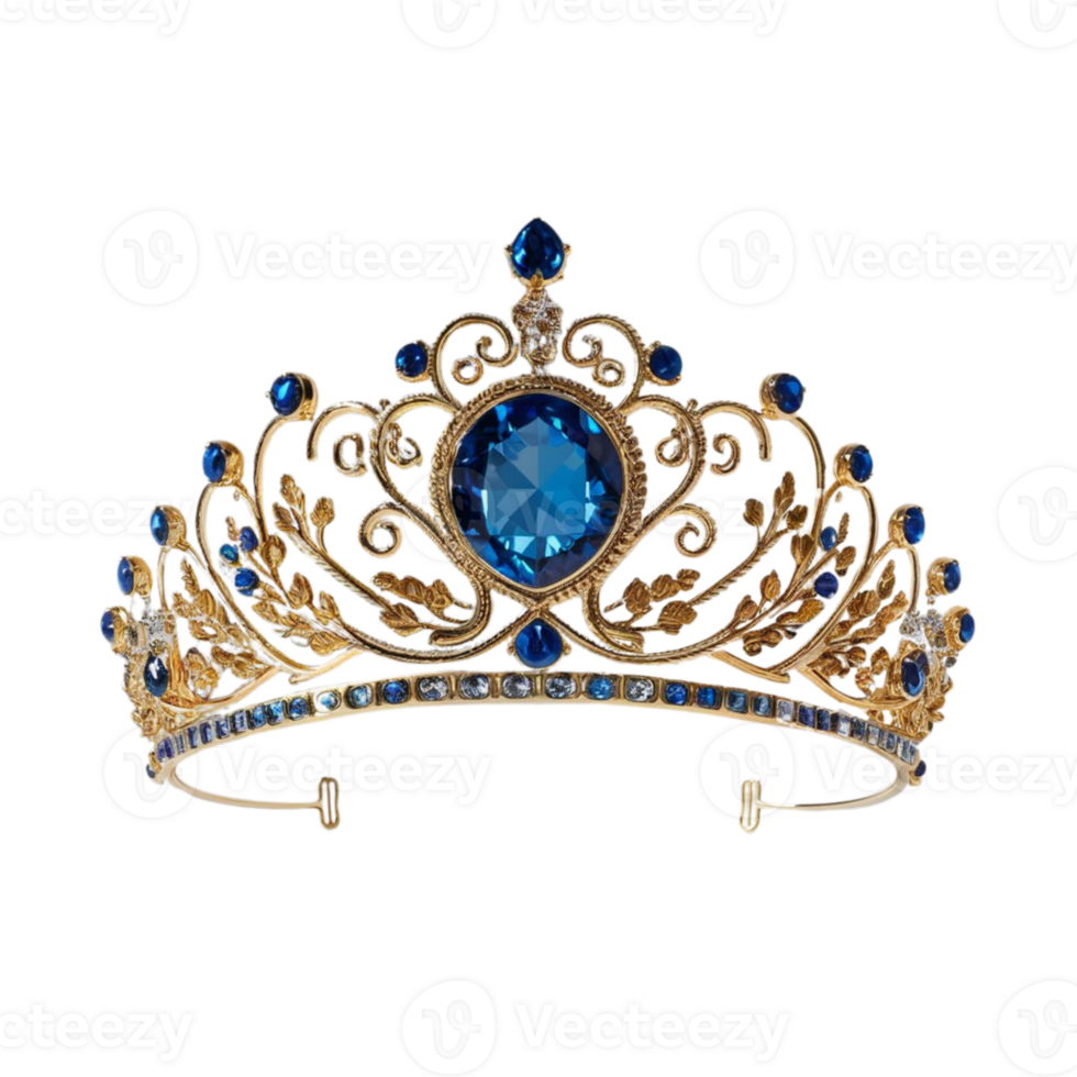 a crown with blue stones on it png