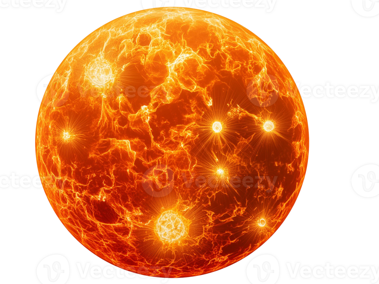 the sun is shown in an orange sphere png