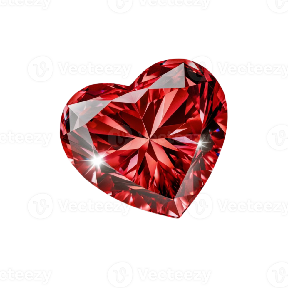 a red diamond heart on a transparent background png