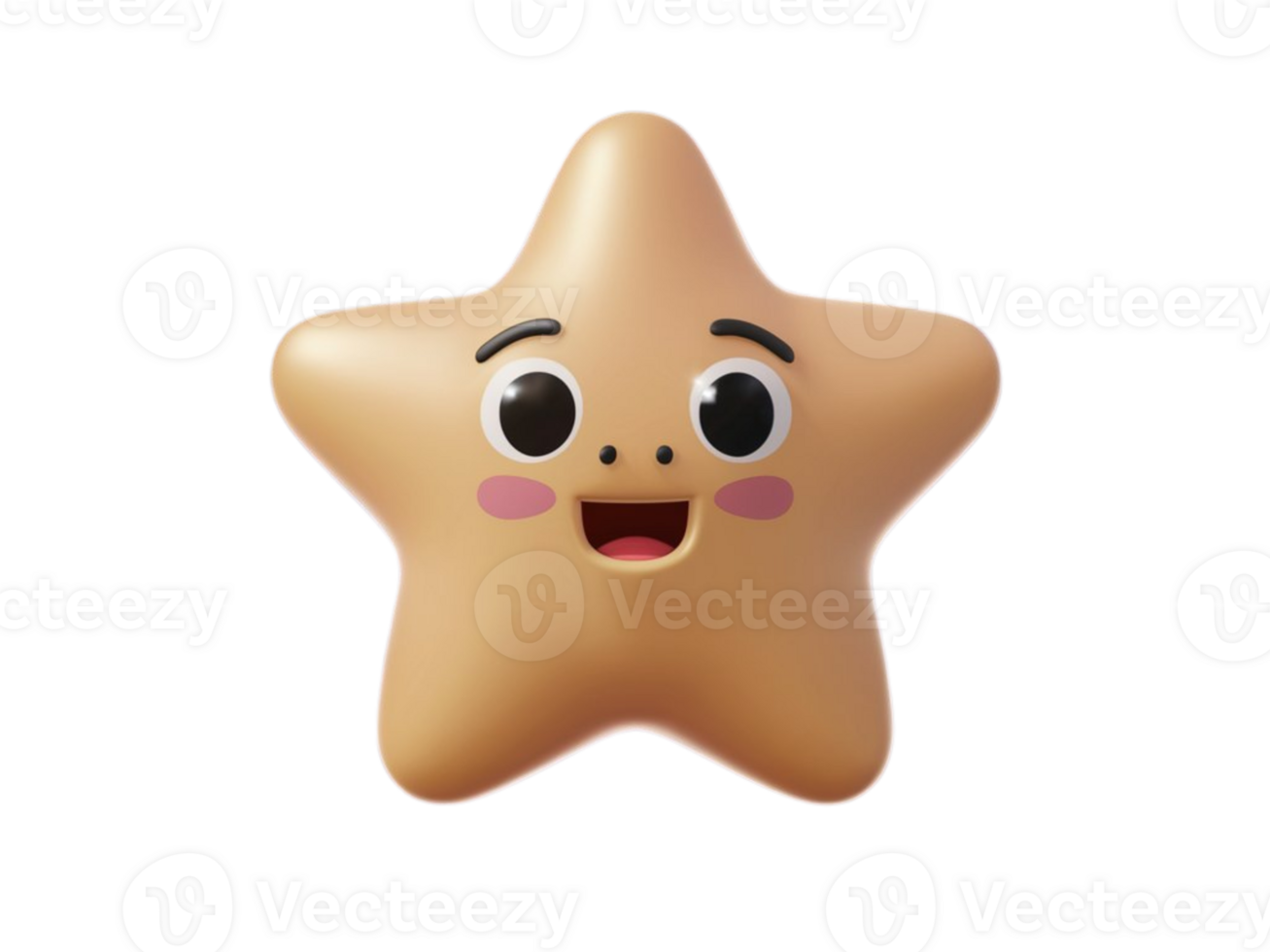 star emoji on Isolated Transparent Background png