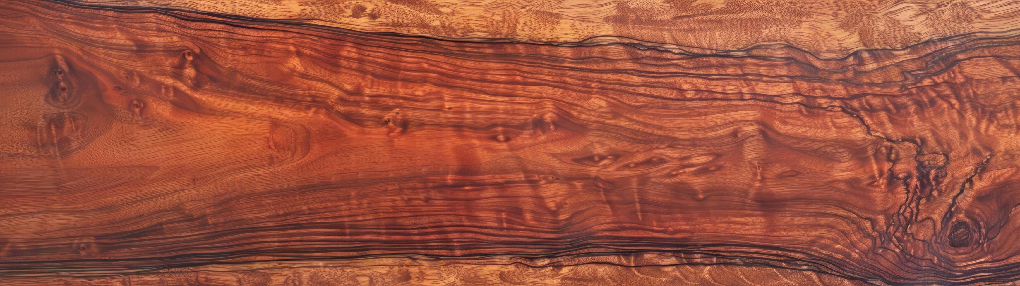 A rich and exotic cocobolo wood grain background showcases its striking patterns and deep, warm hues photo