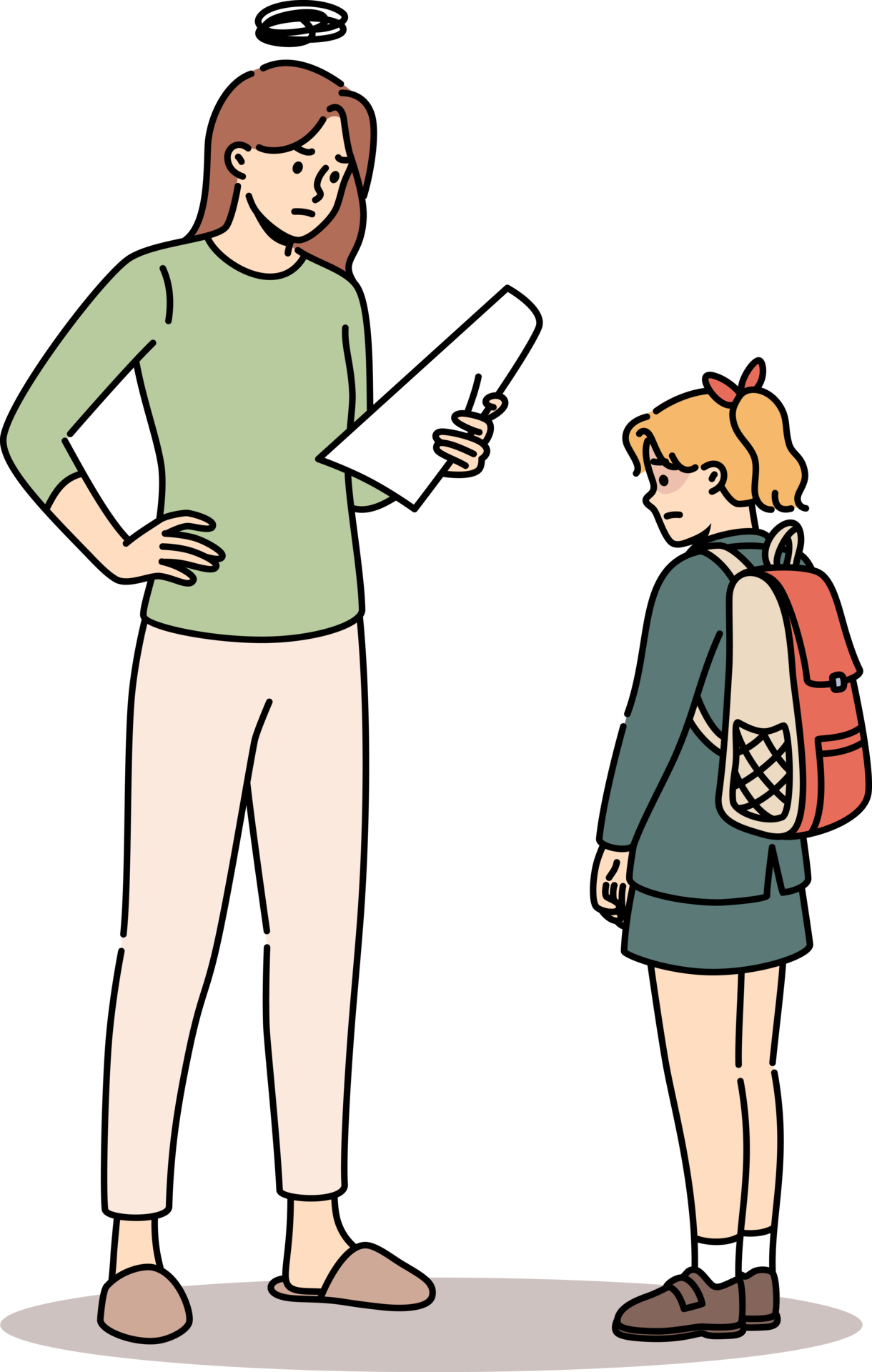 Mother Upset Because Of Daughter Poor School Grades Or Note From Teacher Asking To Visit Mother Upset Because Of Daughter Poor School Grades Or Note From Teacher Asking To Visit
