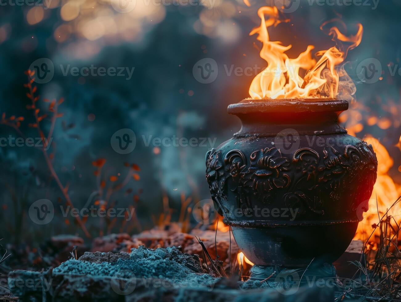 cremation of the body. an urn with the ashes of the deceased photo