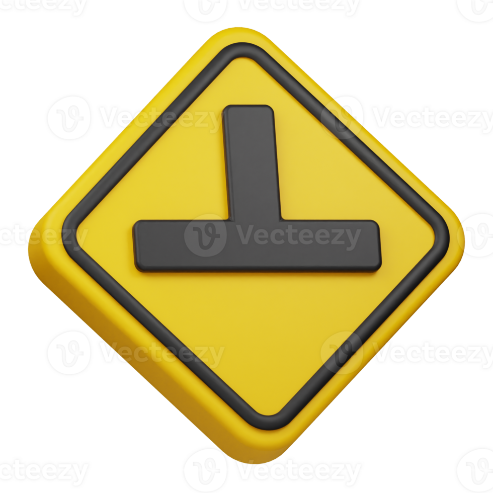 three way intersection 3d icon png