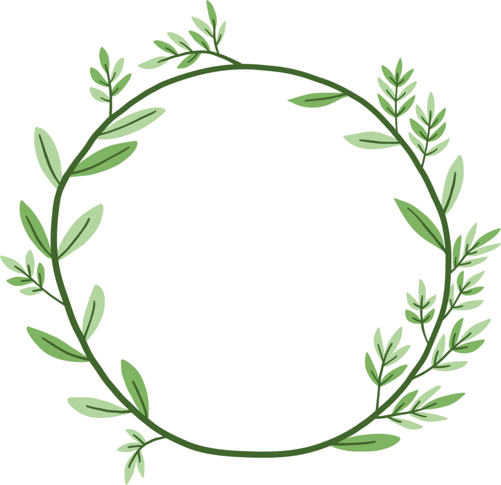 Wreath of floral and flower illustration. png