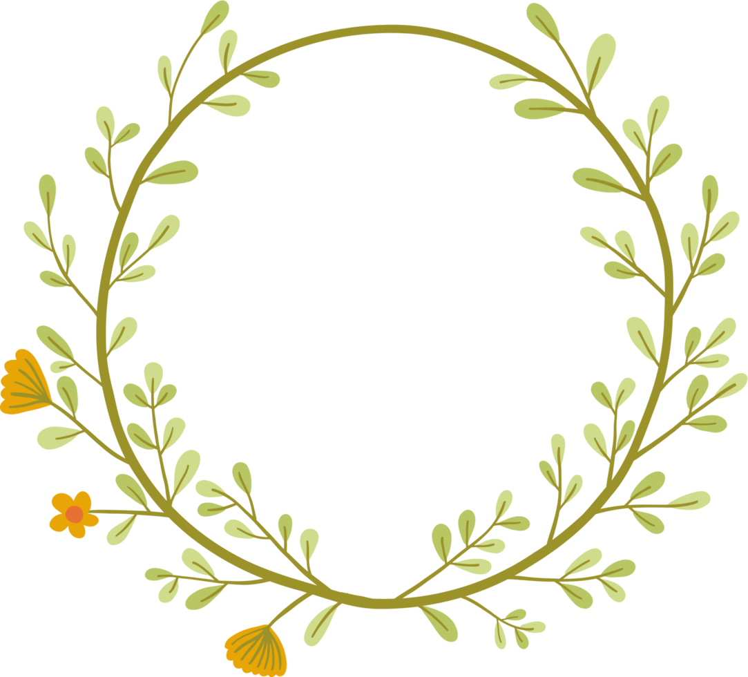 Wreath of floral and flower illustration. png