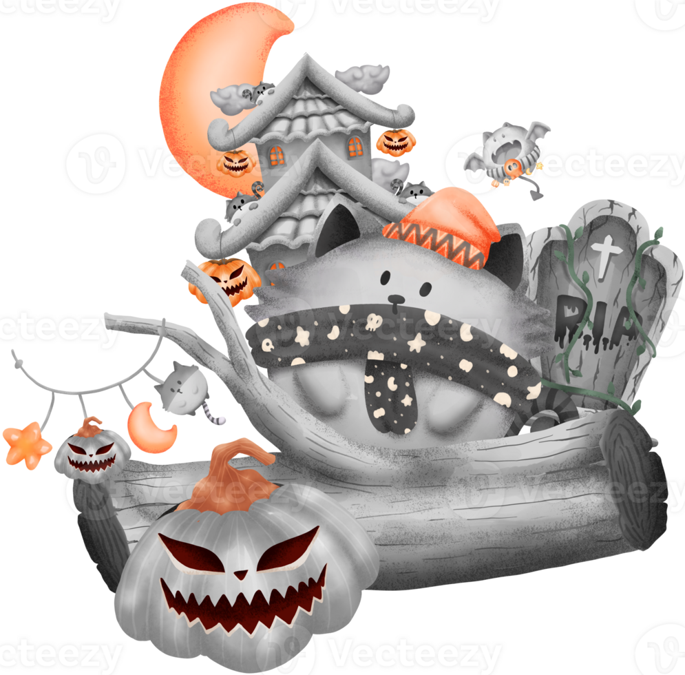 halloween watercolor elements png