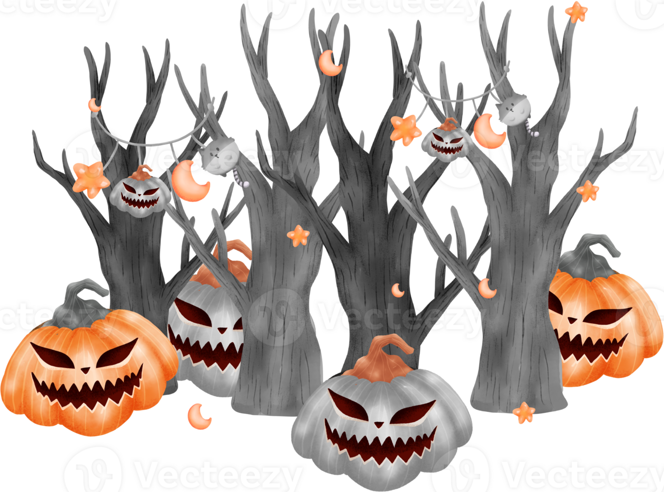 halloween watercolor elements png