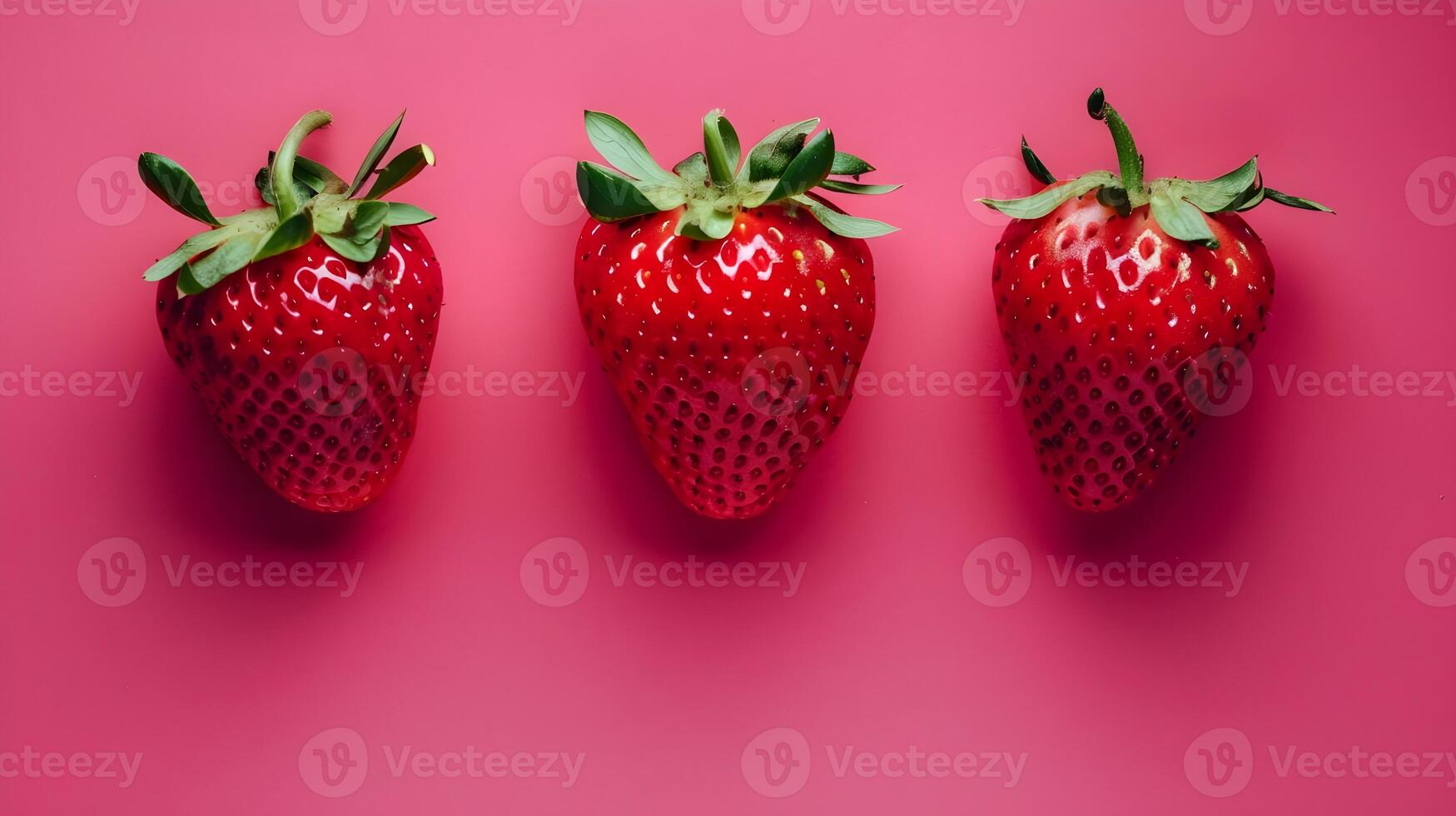 Strawberries photography on minimalist background photo