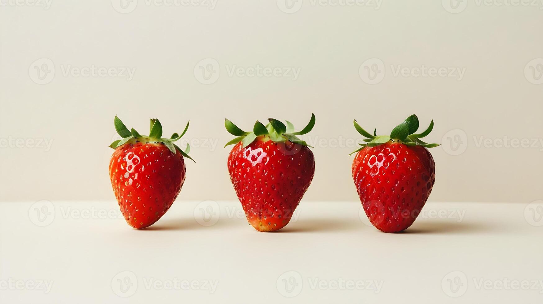 Strawberries photography on minimalist background photo
