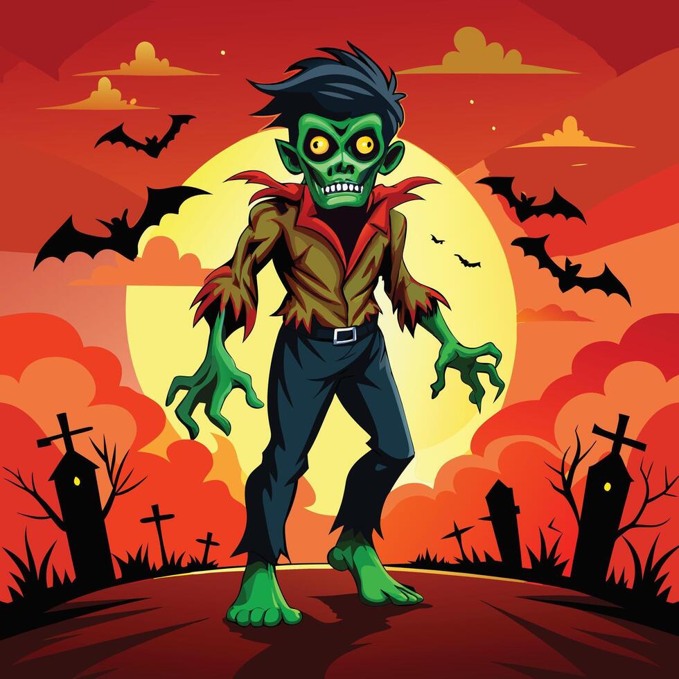 Zombie people halloween illustrations halloween vector