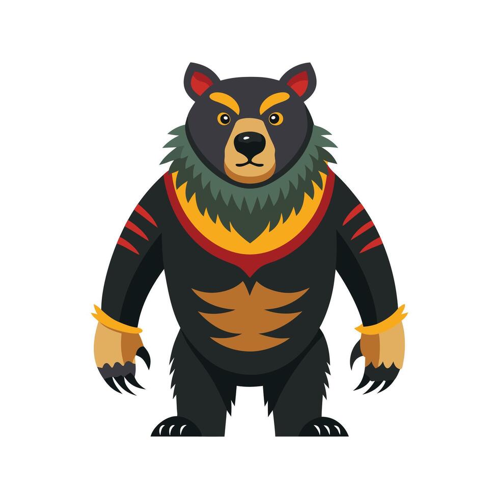 Bear cartoon color illustration design vector