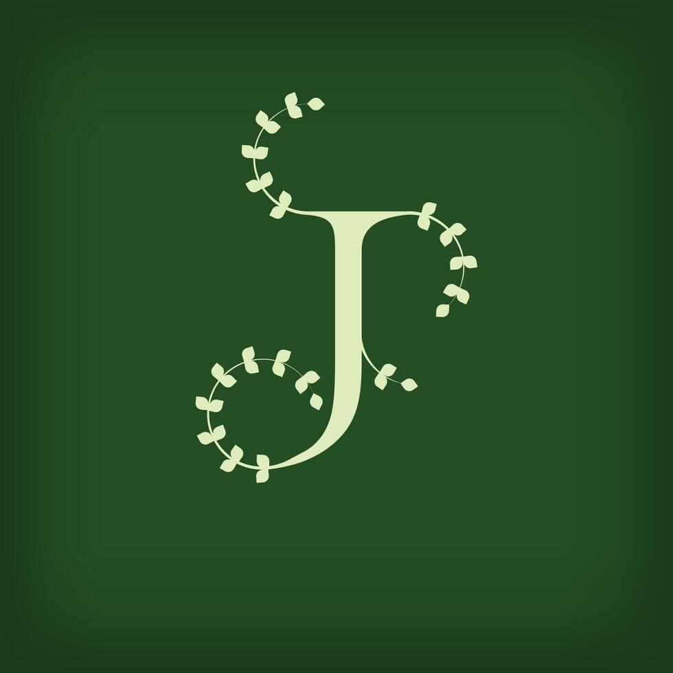 Premium leaf typography, Letter J Initials Logo. Symbol icon design. Unique leaf combination. Flat Design. vector