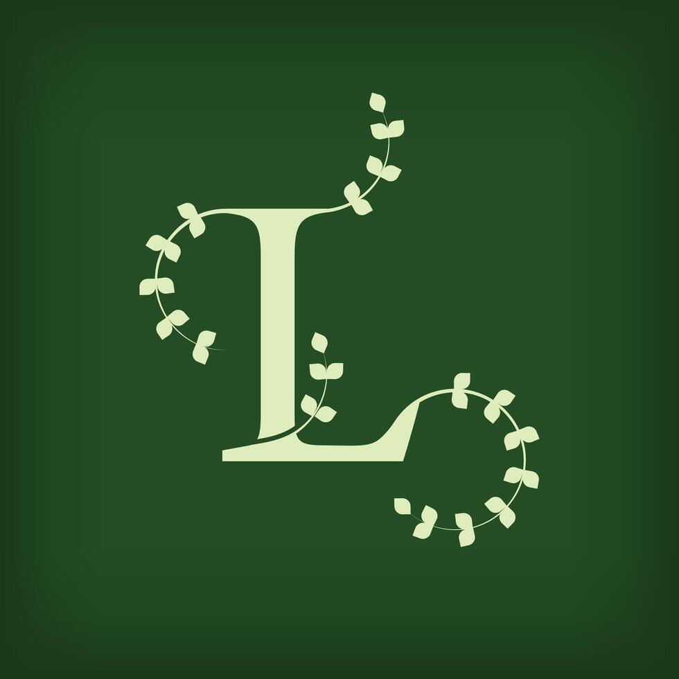 Premium leaf typography, Letter L Initials Logo. Symbol icon design. Unique leaf combination. Flat Design. vector
