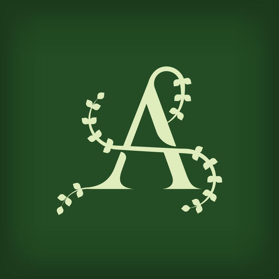 Premium leaf typography, Letter A Initials Logo. Symbol icon design. Unique leaf combination. Flat Design. vector