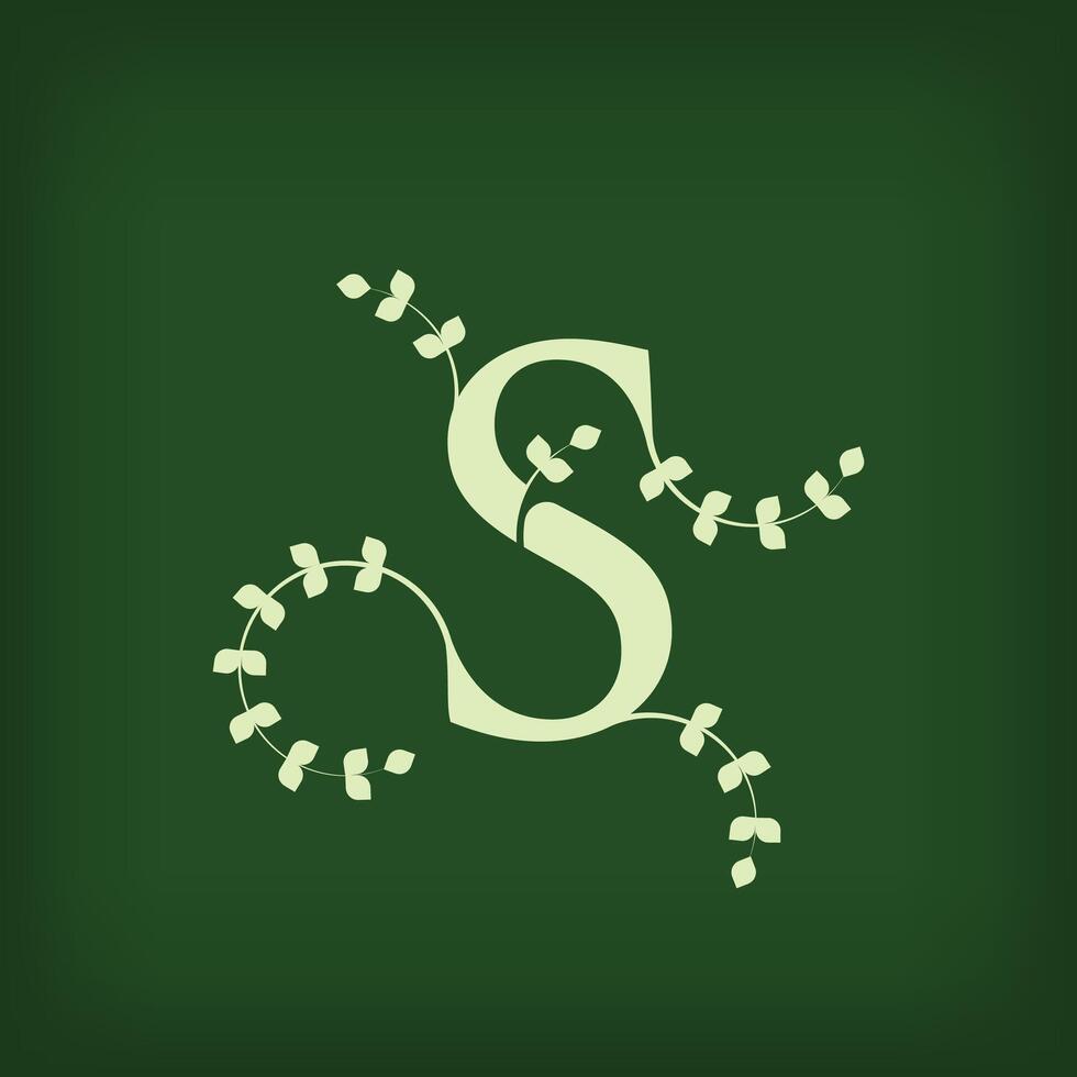 Premium leaf typography, Letter S Initials Logo. Symbol icon design. Unique leaf combination. Flat Design. vector