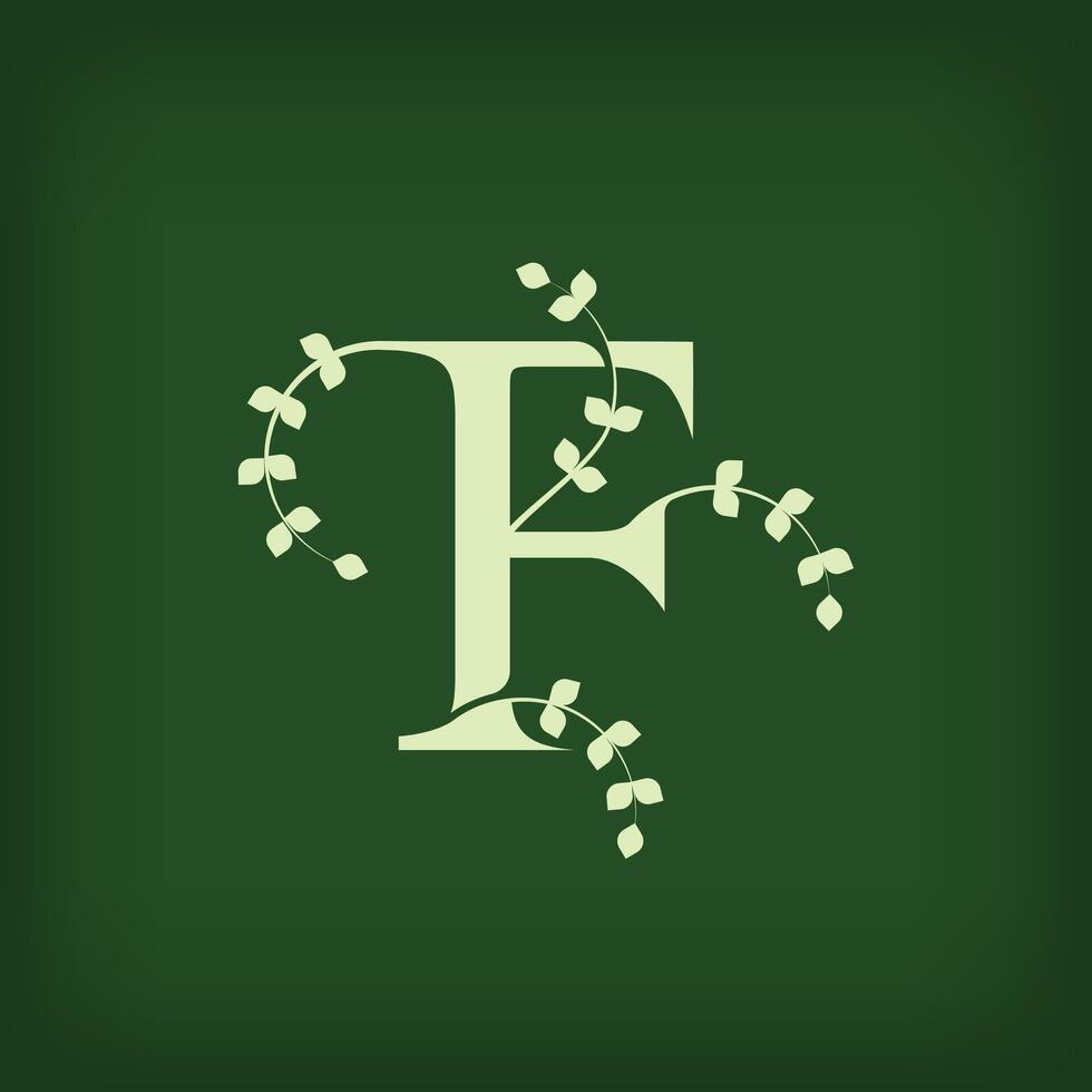 Premium leaf typography, Letter F Initials Logo. Symbol icon design. Unique leaf combination. Flat Design. vector