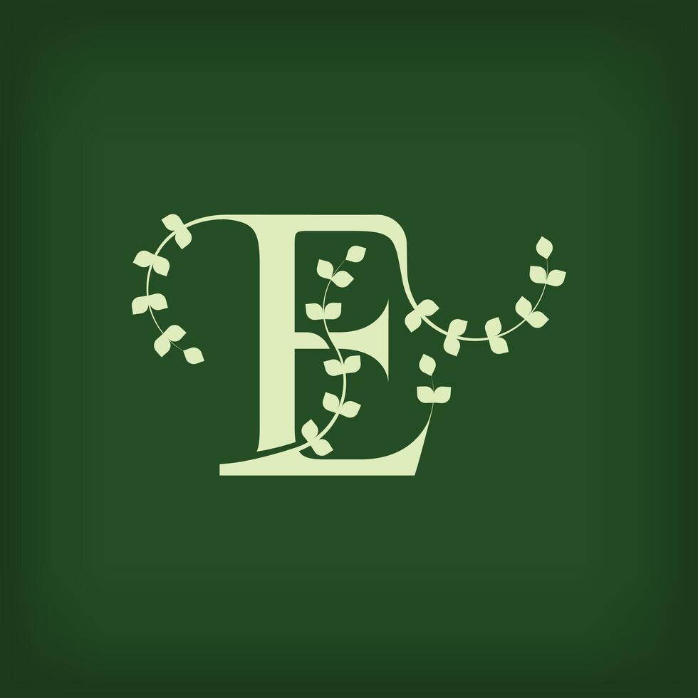 Premium leaf typography, Letter E Initials Logo. Symbol icon design. Unique leaf combination. Flat Design. vector