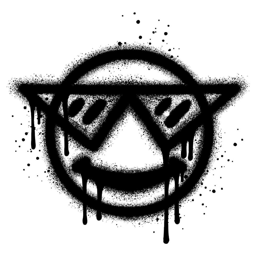 Spray Painted Graffiti smiling face emoticon. vector