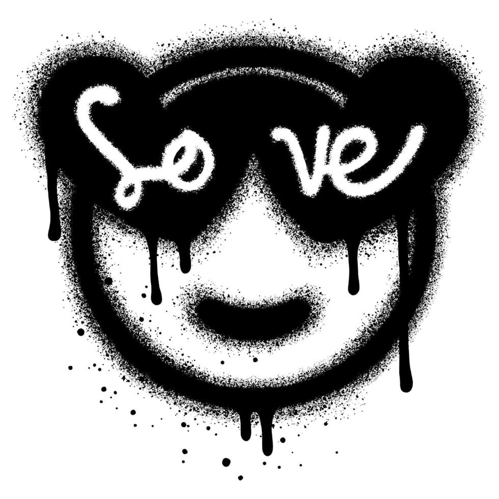 Spray Painted Graffiti smiling face emoticon. vector