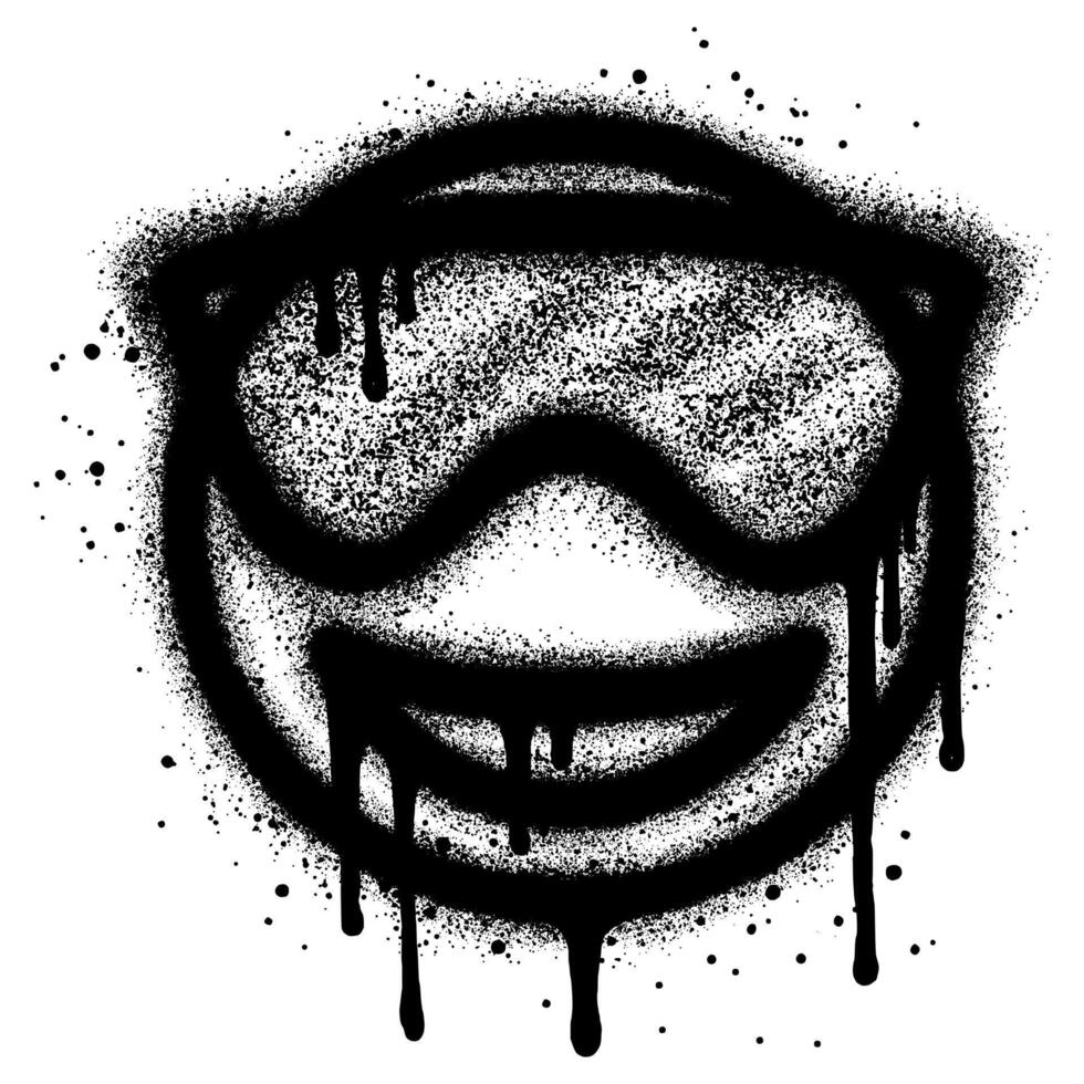 Spray Painted Graffiti smiling face emoticon. vector
