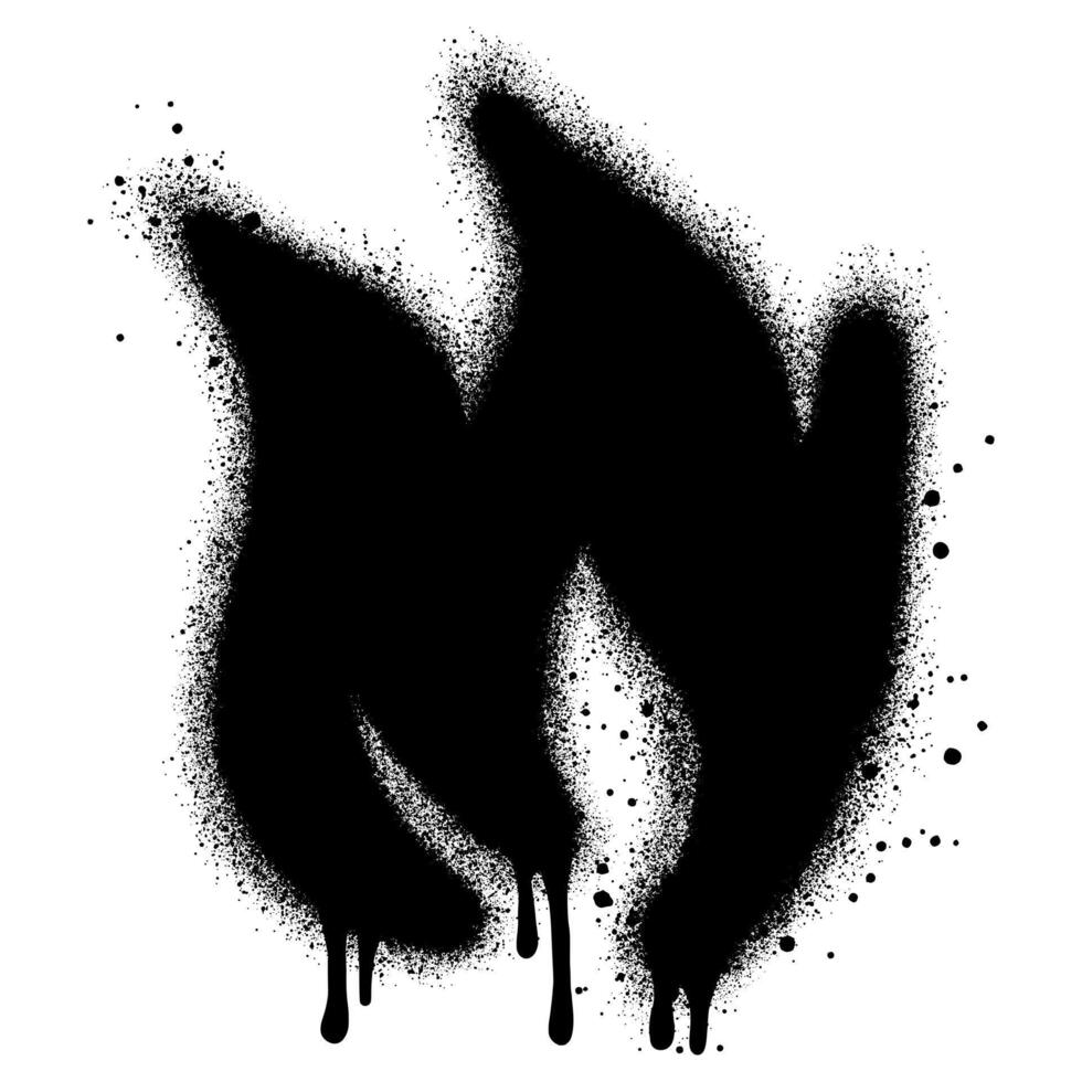 Spray Painted Graffiti Fire flame Sprayed isolated with a white background. vector