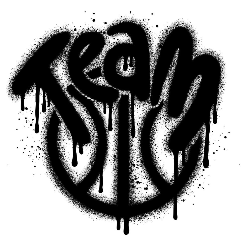 Basketball Team graffiti with black spray paint. vector