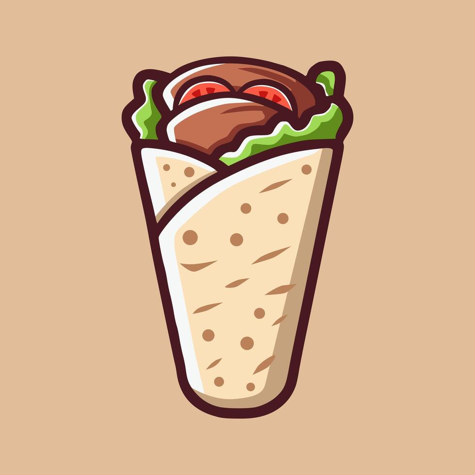 Kebab Illustration Image in Cartoon Style for Food Icon vector