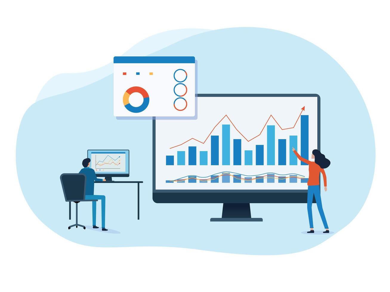 Statistics Digital Marketing vector