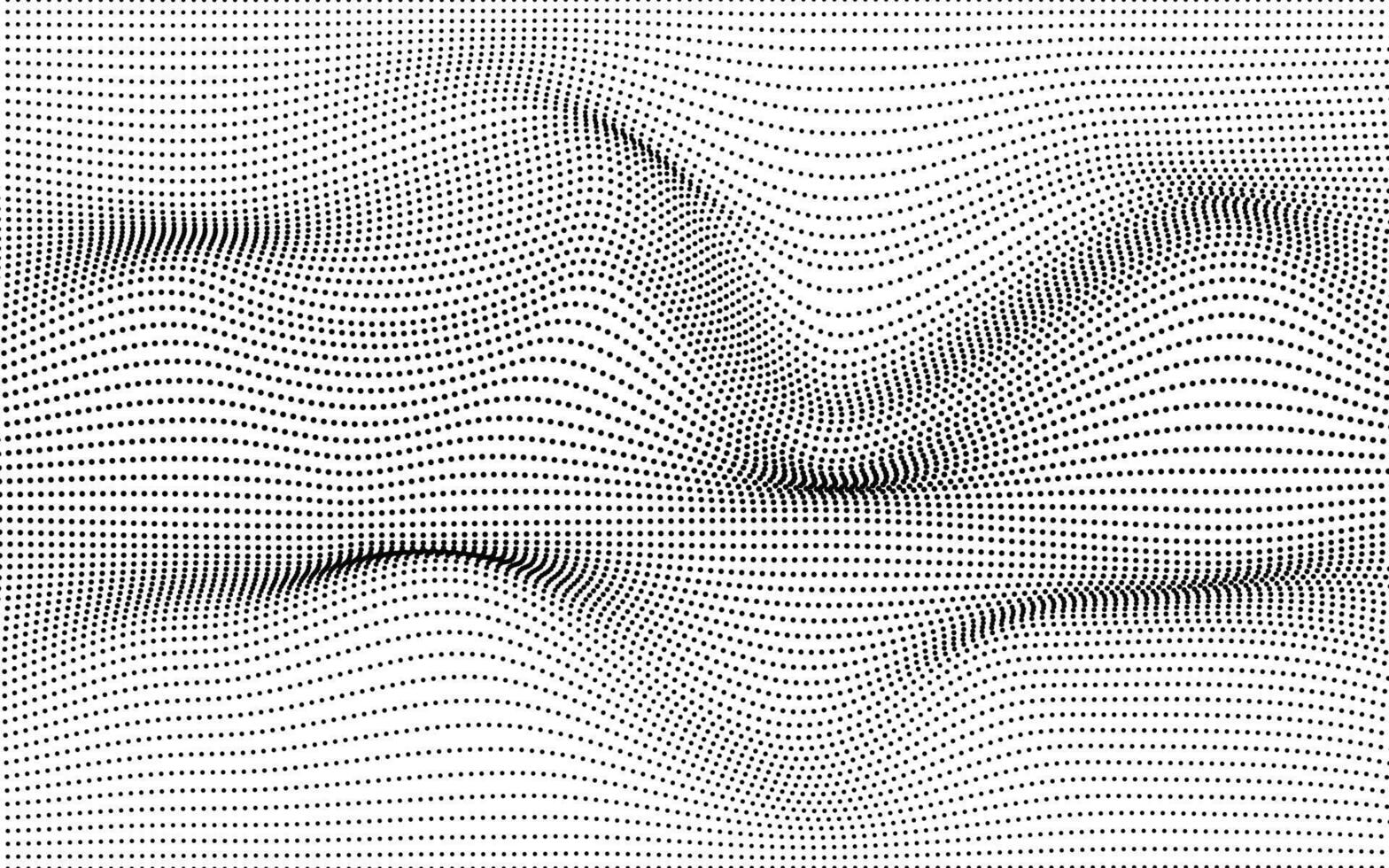 Abstract wave of particles Surface of wave dots vector