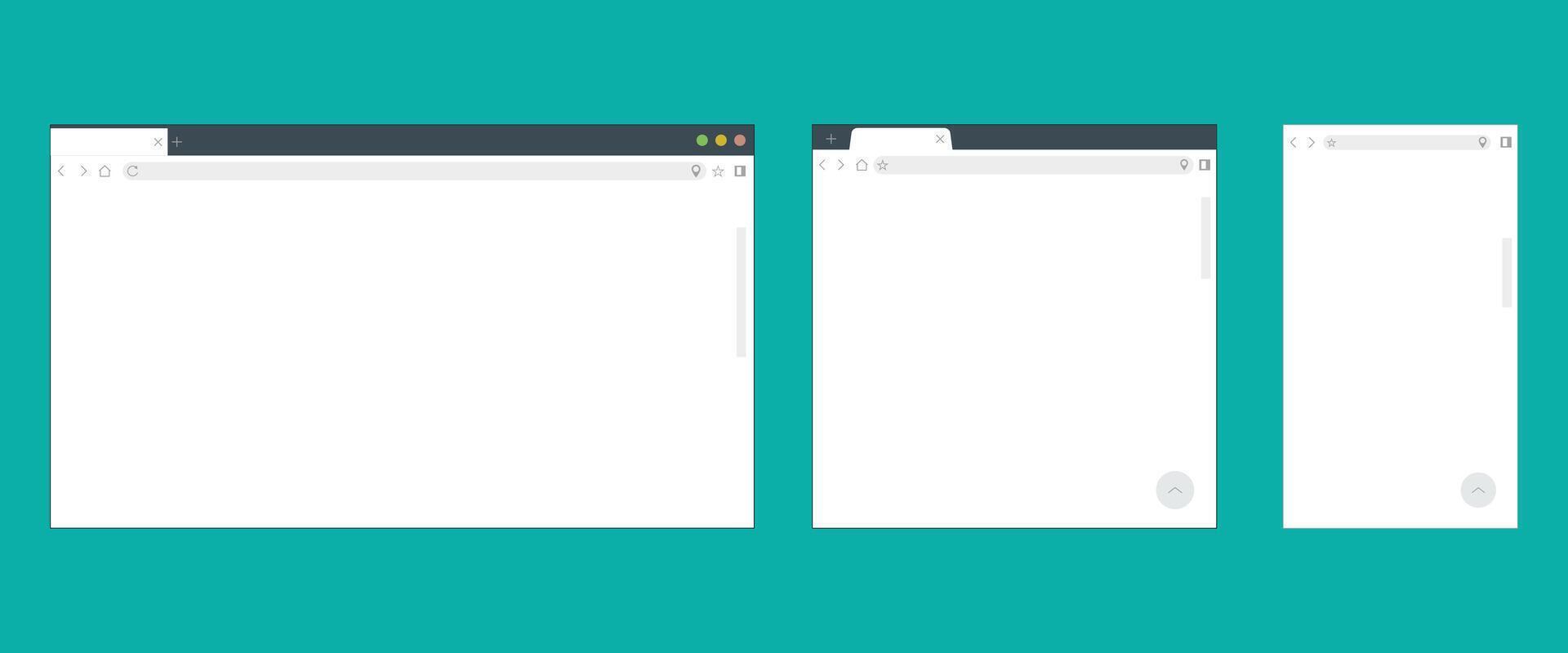 Browser page design template set vector